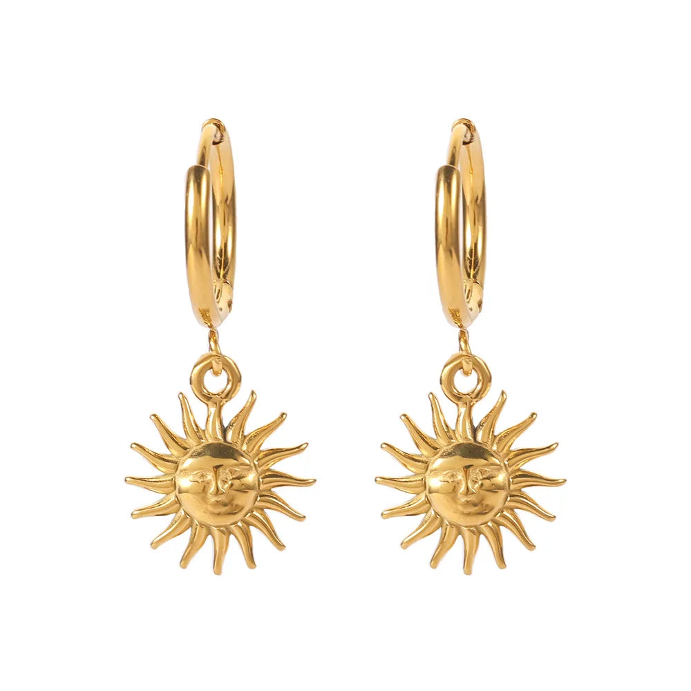 Boucles d'oreilles Soleil de Mai (Plaqué Or)