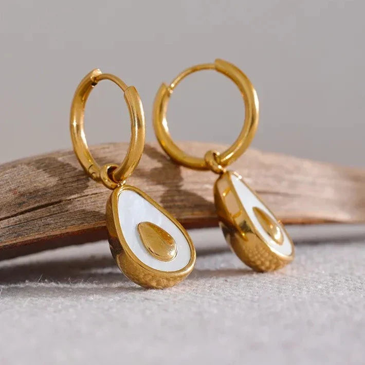 Boucles d'oreilles en Aro Avocat (Plaqué Or)