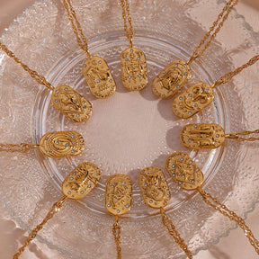 Collier Zodiaque Chaîne Tressée (Plaqué Or)
