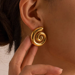 Boucles d'oreilles en spirale chunky (Plaqué Or)