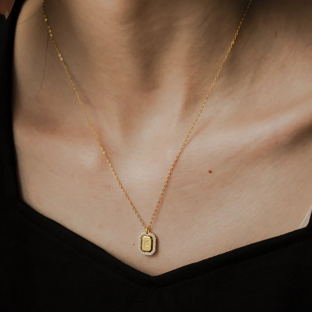 Collier 12 Signes du Zodiaque Zirconia (Plaqué Or)