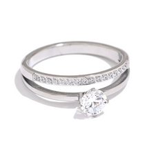 Bague Double Cloutée Point de Lumière (Plaqué Or)