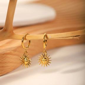 Boucles d'oreilles Soleil de Mai (Plaqué Or)