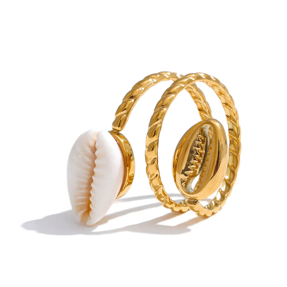Bague Double Escargots (Plaqué Or)