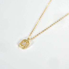 Collier Initiales avec Zirconium (Plaqué Or)