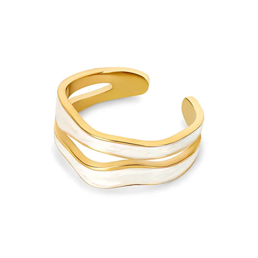 Bague Aurora Asymétrique Ajustable (Plaqué Or)