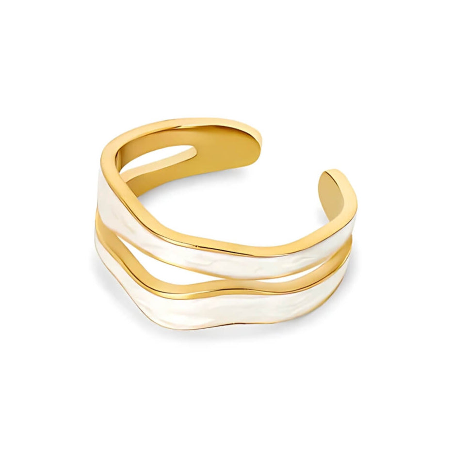 Bague Aurora Asymétrique Ajustable (Plaqué Or)