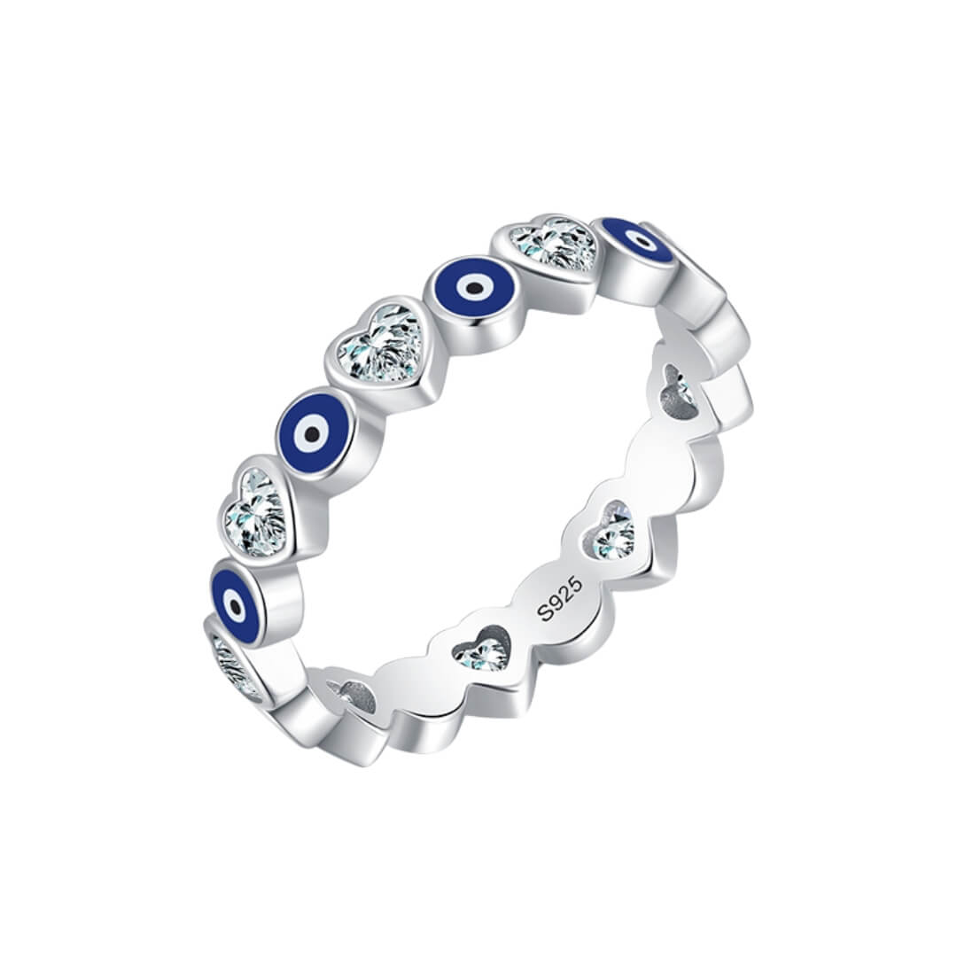 Bague Oeil Turc et Cœur (Argent 925)