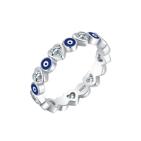 Bague Oeil Turc et Cœur (Argent 925)