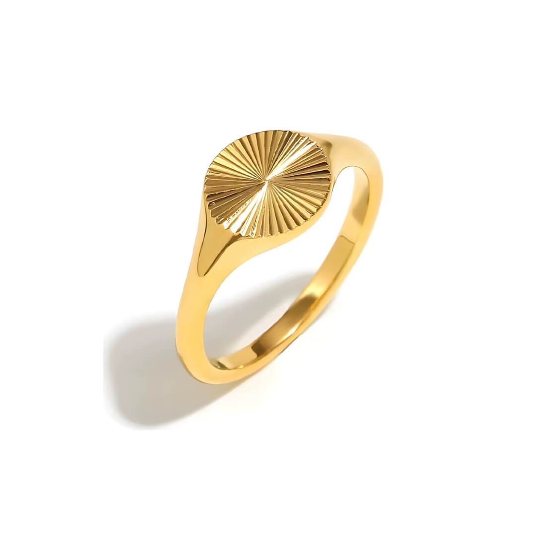 Bague Soleil Rayonnant Minimaliste (Plaqué Or)