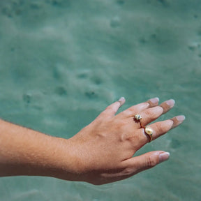 Bague Soleil Rayonnant Minimaliste (Plaqué Or)