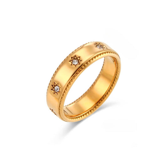 Bague Stella avec Cristaux de Zirconia (Plaqué Or)