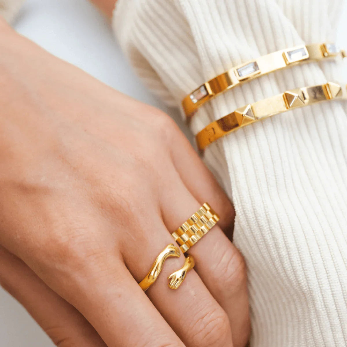 Bague Étreinte (Plaqué Or)