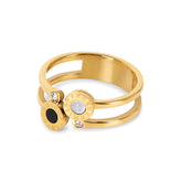 Bague Double avec Chiffres Romains (Plaqué Or)