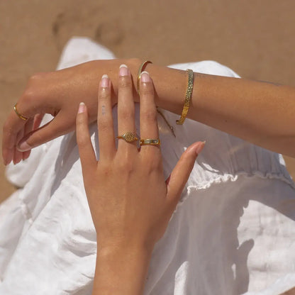 Bague Stella avec Cristaux de Zirconia (Plaqué Or)