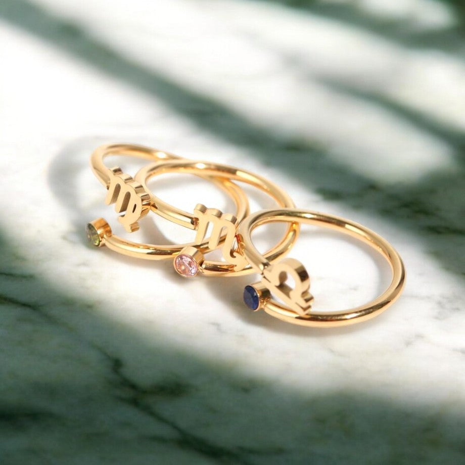 Bague Zodiaque (Plaqué Or)