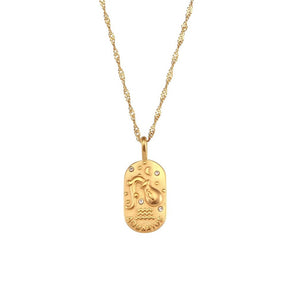 Collier Zodiaque Chaîne Tressée (Plaqué Or)