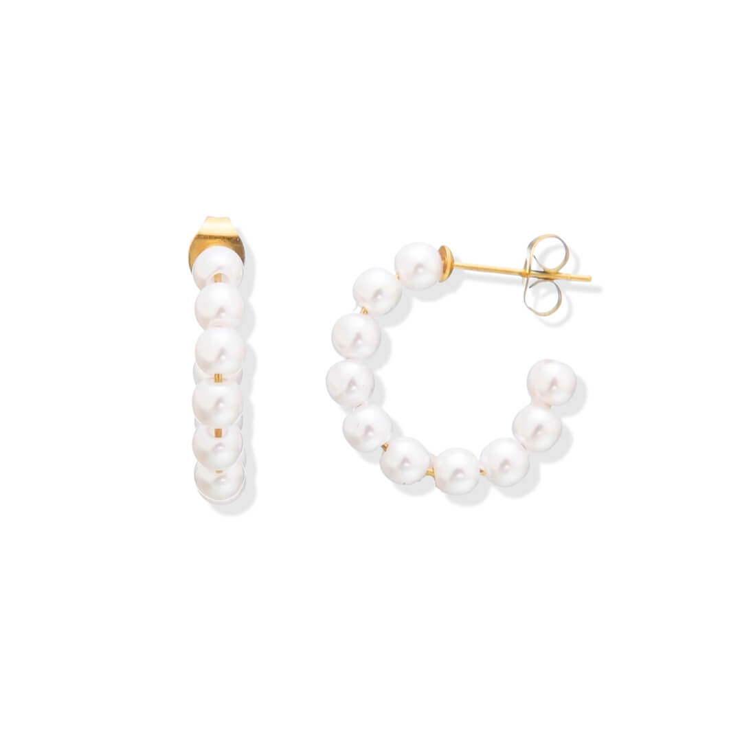 Boucle d'oreille en perles (Plaqué Or)