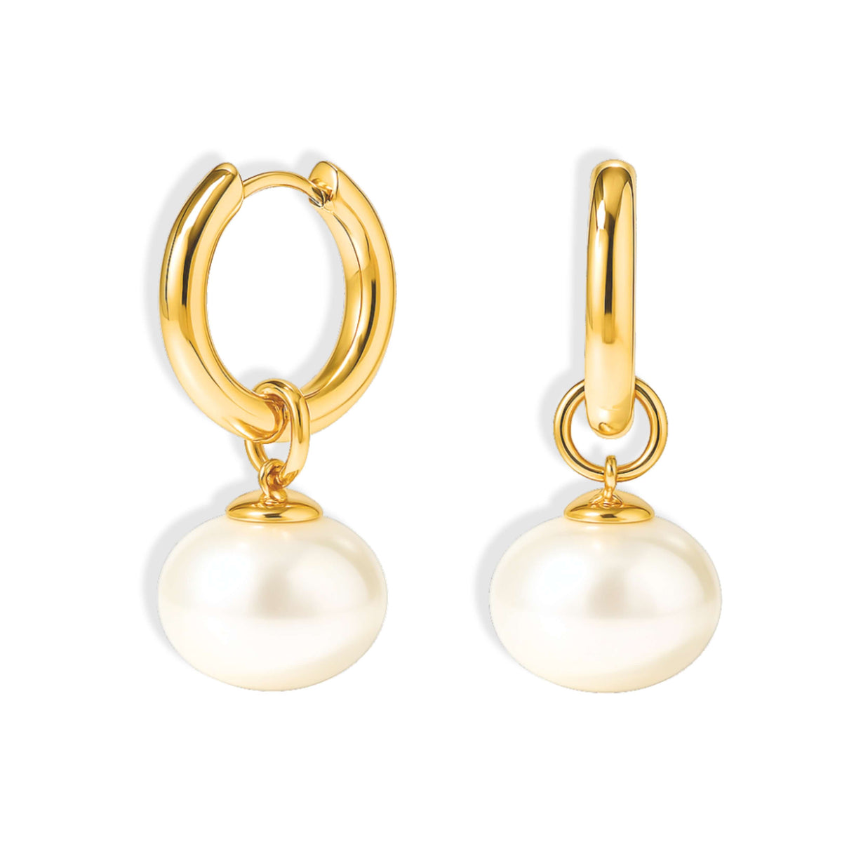 Boucles d'oreilles Emma Perle Minimaliste (Plaqué Or)