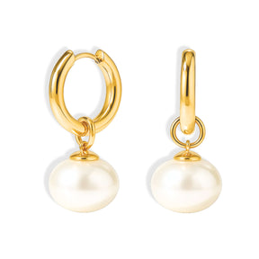 Boucles d'oreilles Emma Perle Minimaliste (Plaqué Or)