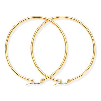 Boucle d'Oreille Anneau Classique (Plaqué Or)