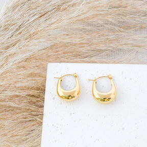 Boucles d'oreilles en anneau canoe (Plaqué Or)
