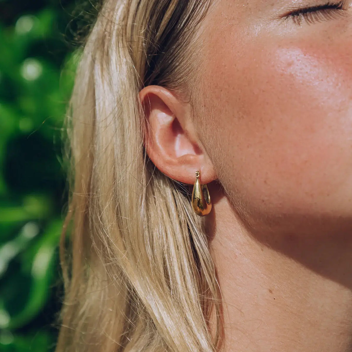 Boucles d'oreilles en anneau canoe (Plaqué Or)