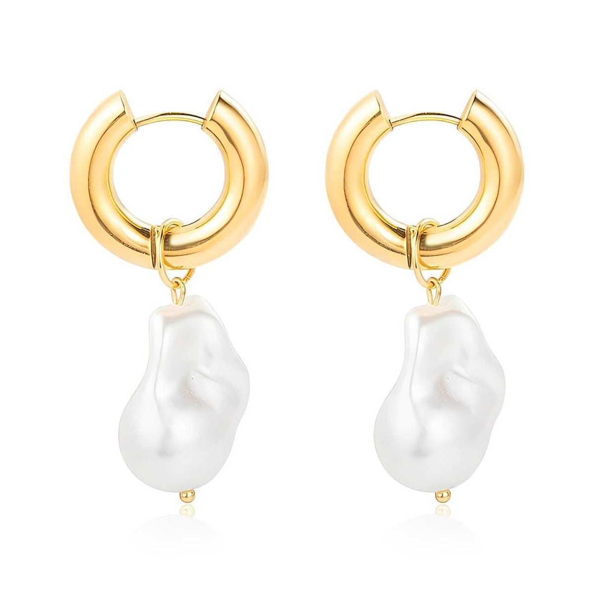 Boucles d'oreilles en Aro Paola Perle (Plaqué Or)