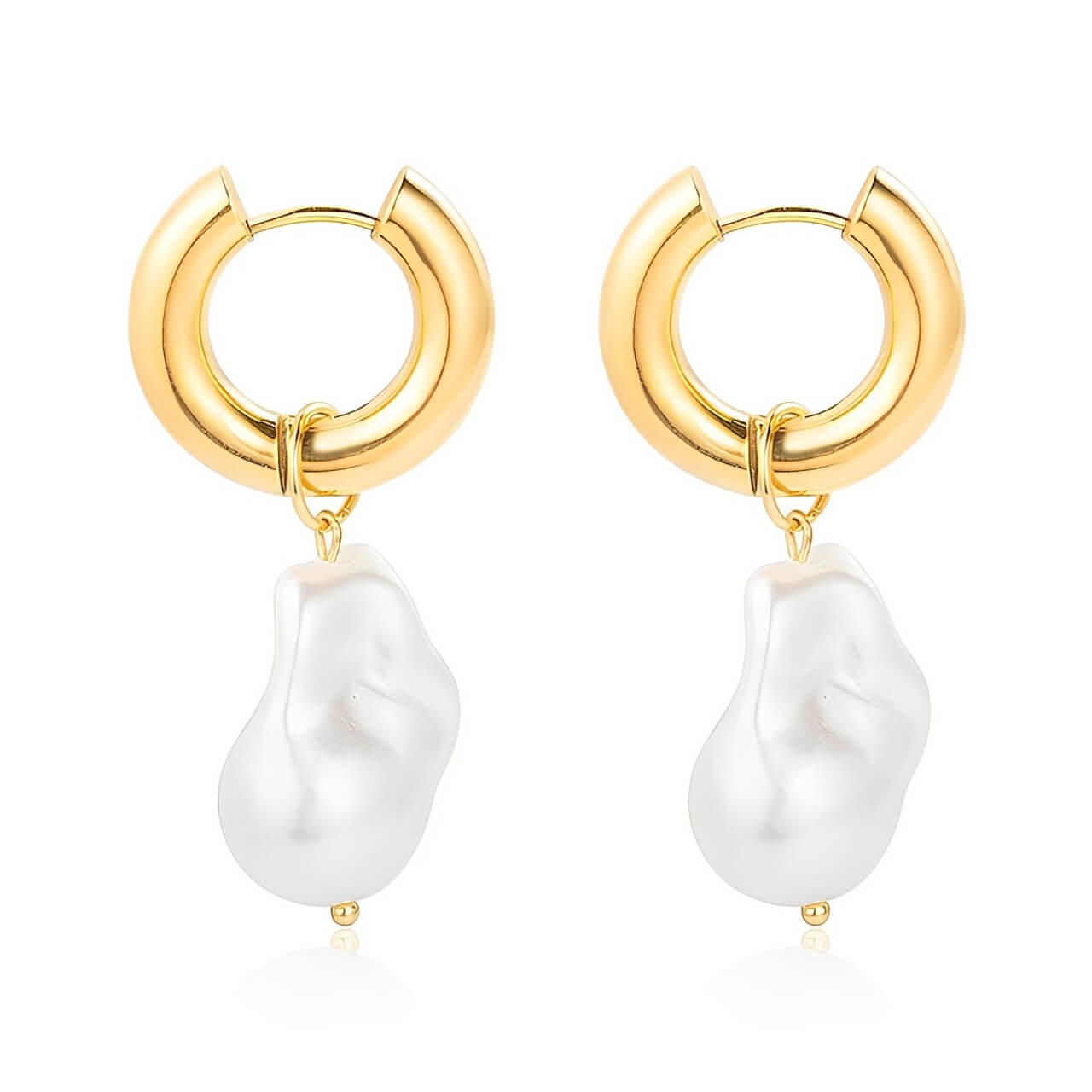 Boucles d'oreilles en Aro Paola Perle (Plaqué Or)