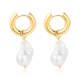 Boucles d'oreilles en Aro Paola Perle (Plaqué Or)