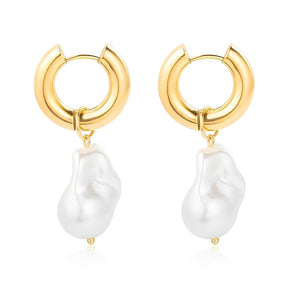 Boucles d'oreilles en Aro Paola Perle (Plaqué Or)