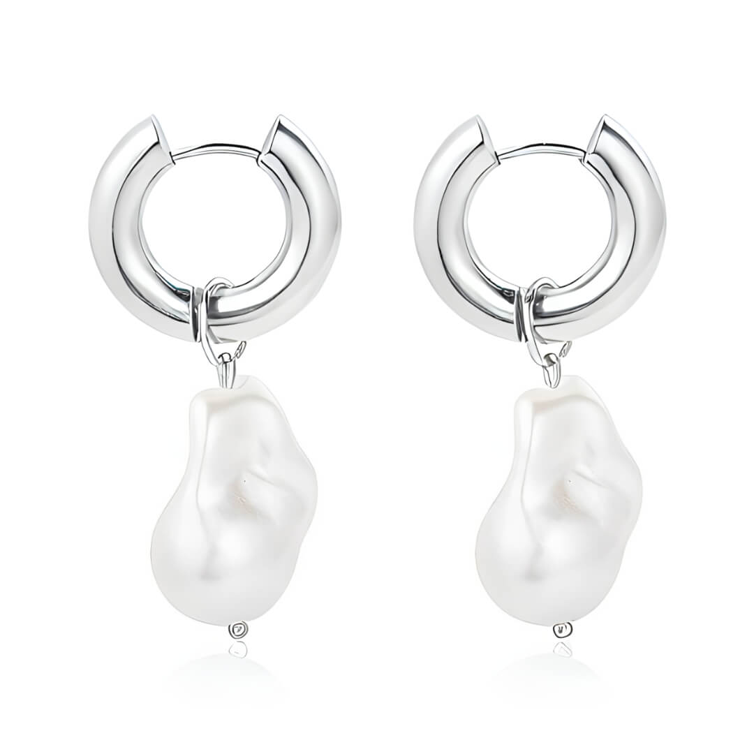 Boucles d'oreilles en Aro Paola Perle (Plaqué Or)