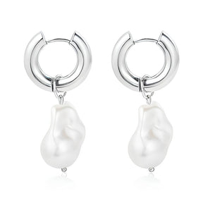 Boucles d'oreilles en Aro Paola Perle (Plaqué Or)