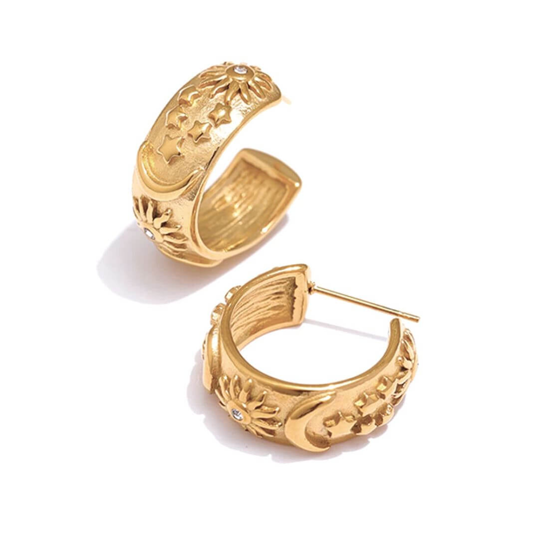 Boucles d'Oreilles Céleste (Plaqué Or)