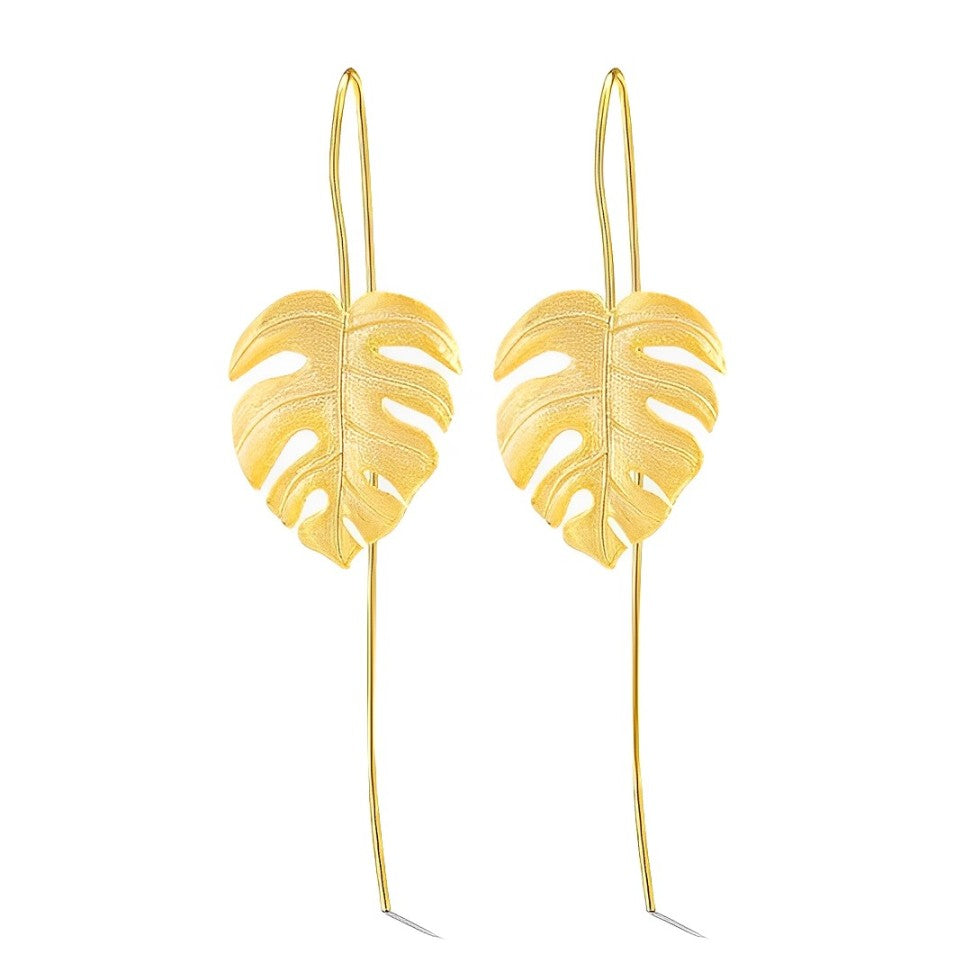 Boucles d'oreilles Feuille de Palmier (Plaqué Or)