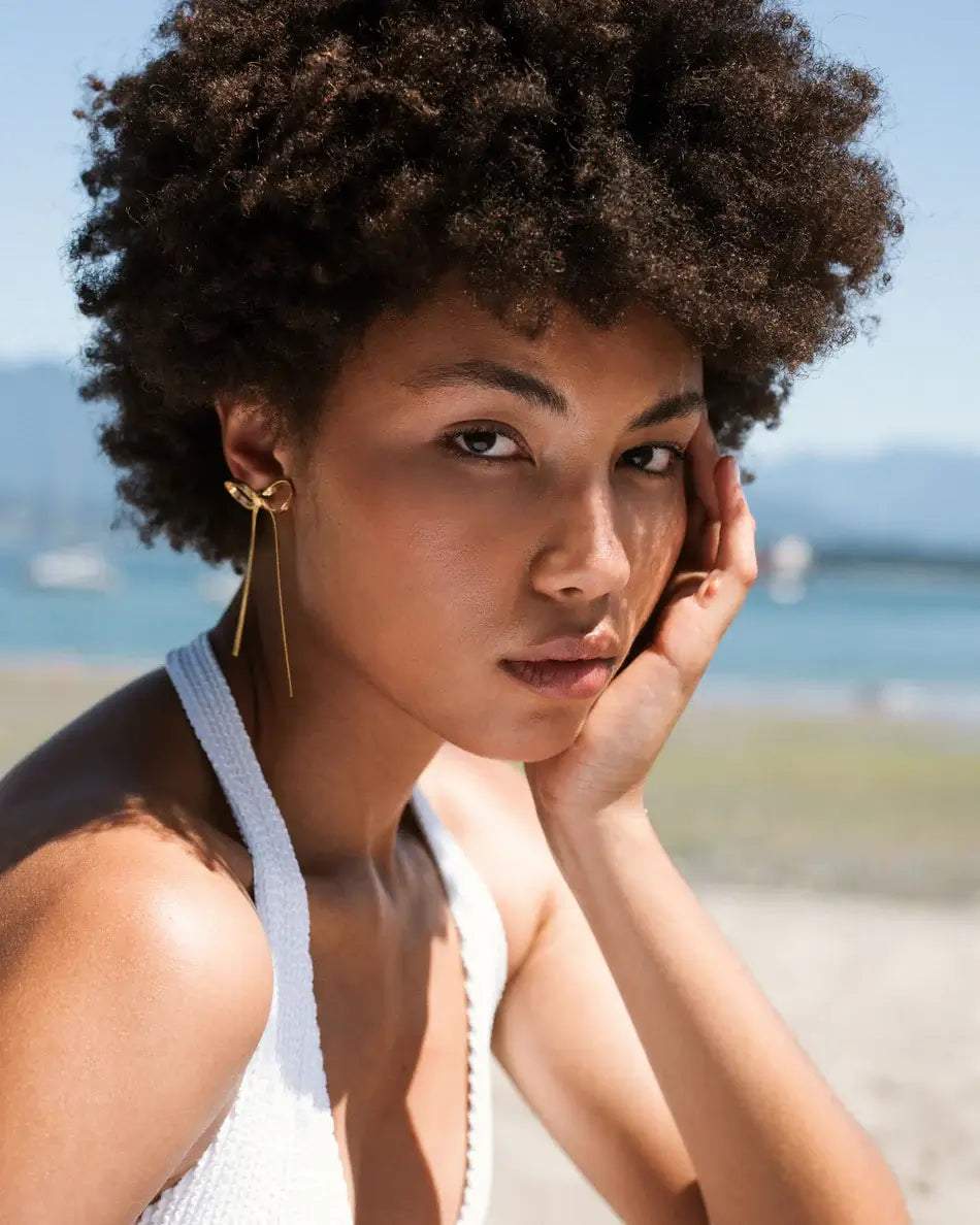 Boucle d'Oreille Nœud Céline (Plaqué Or)