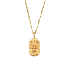 Collier Zodiaque Chaîne Tressée (Plaqué Or)