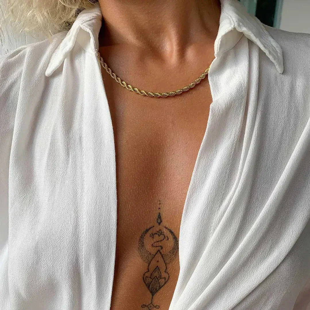 Collier Corde (Plaqué en Or)