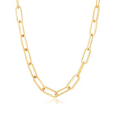Collier à Chaîne de Maillons Longs (Plaqué Or)
