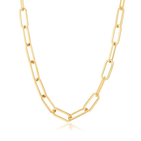 Collier à Chaîne de Maillons Longs (Plaqué Or)