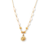 Collier Soleil avec Perles (Plaqué Or)