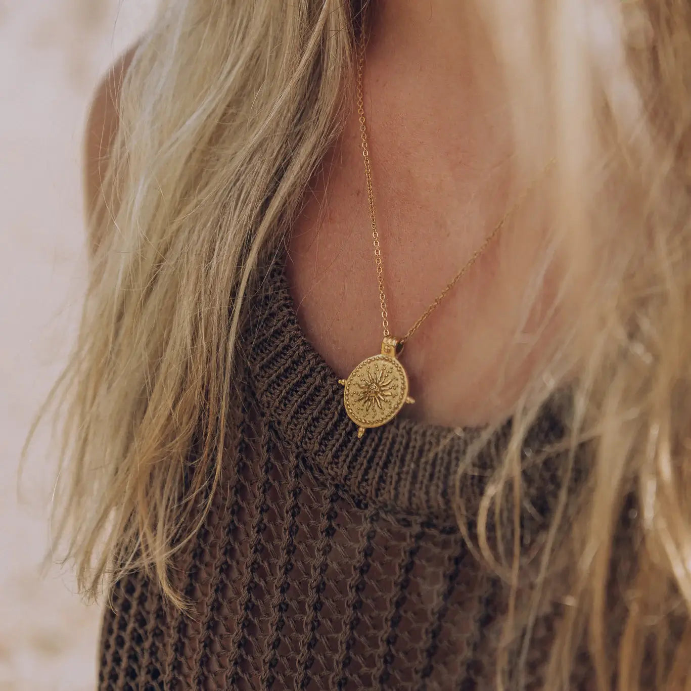 Collier Soleil Divin (Plaqué Or)