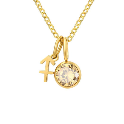 Collier Signes avec Pierres de Naissance (Plaqué Or)