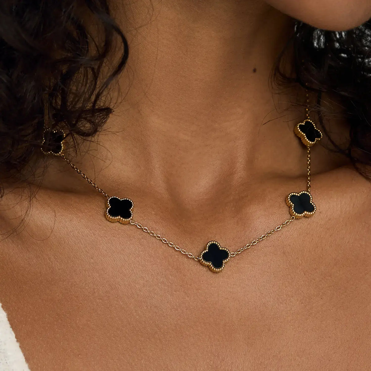 Collier Vintage 10 Trèfles (Plaqué Or)