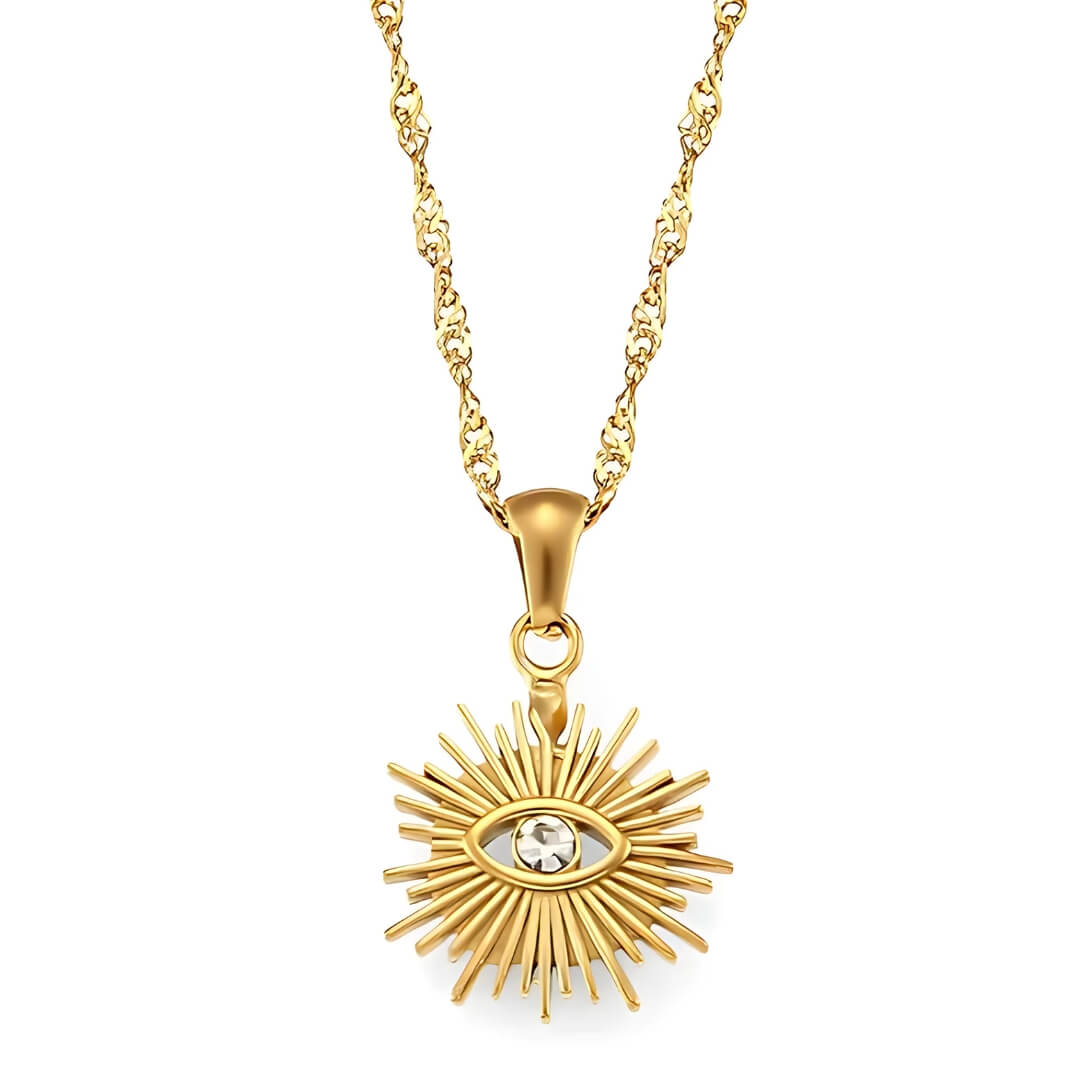 Collier Occhio Zirconia (Plaqué Or)