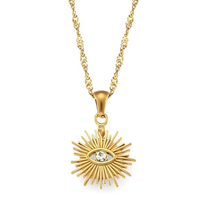 Collier Occhio Zirconia (Plaqué Or)