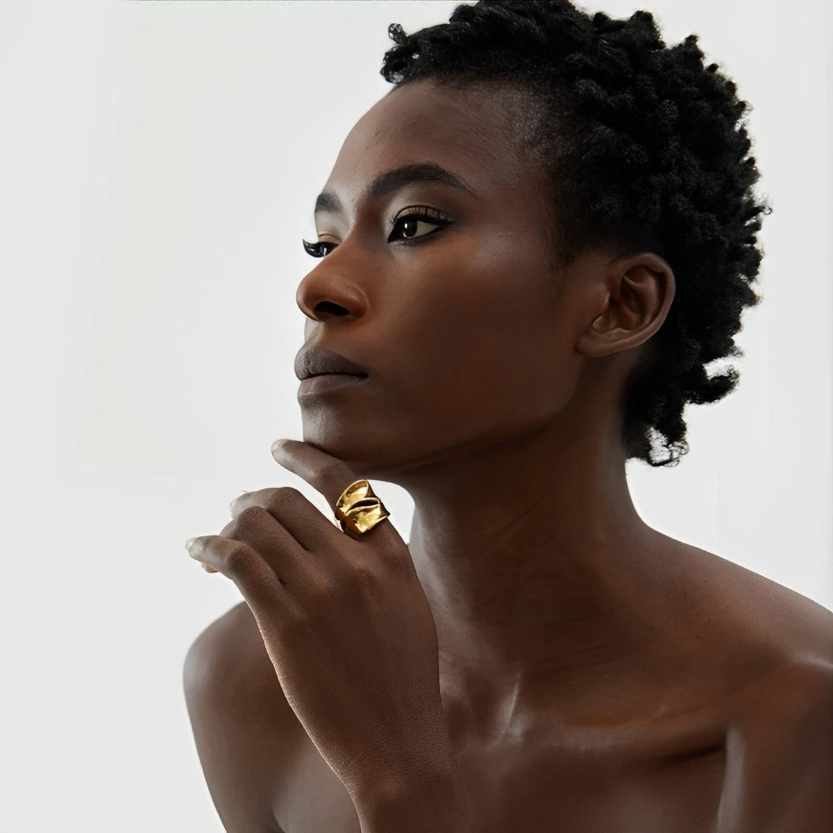 Bague Volute Élégance (Plaqué Or)