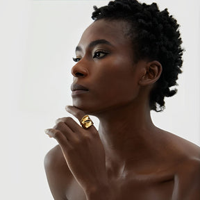 Bague Volute Élégance (Plaqué Or)