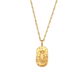 Collier Zodiaque Chaîne Tressée (Plaqué Or)