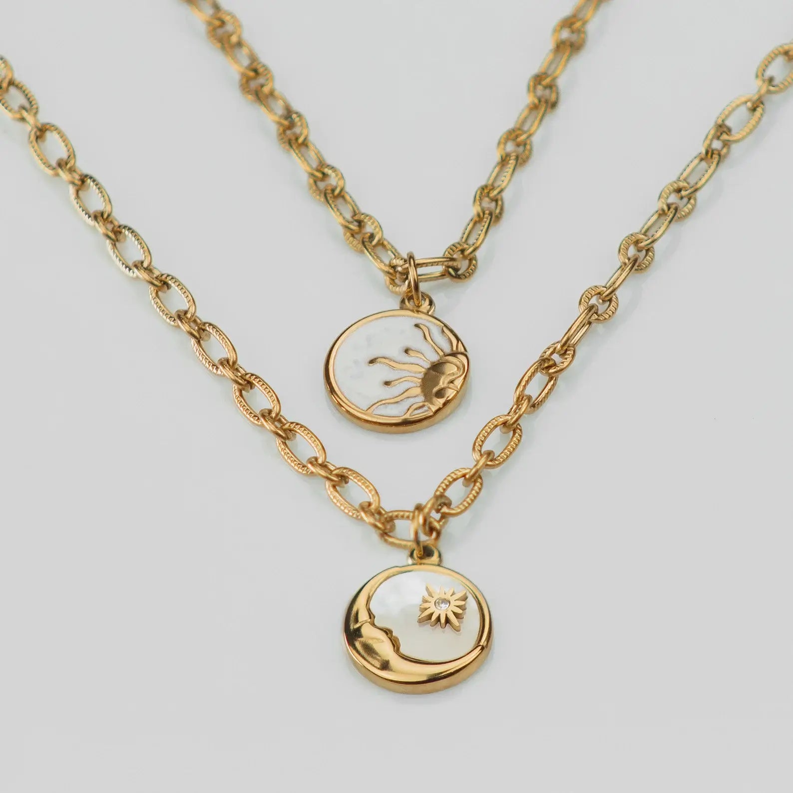 Collier Marseille Soleil et Lune (Plaqué Or)